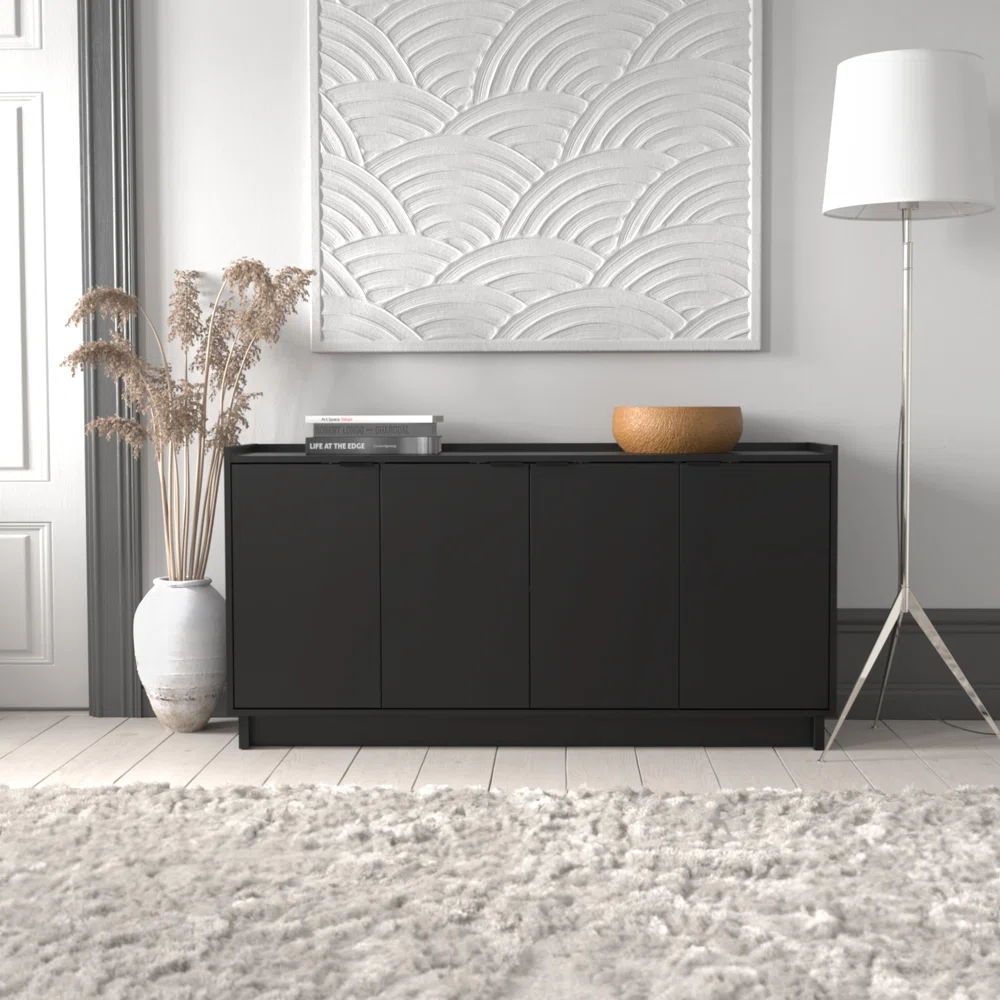 Prepac Finnley Sideboard Cabinet Buffet Cabinet, Black Prapac Finnley Sideboard Cabinet Buffet Cabinet, Black