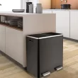 Pirecart 16 Gallon Trash Can 8 Gallon Dual Compartment Step on Kitchen Garbage Can Stainless Steel