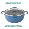 The Pioneer Woman Frontier Speckle 18 Piece Nonstick Aluminum Cookware Set, Blue