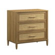 Better Homes & Gardens Springwood Caning 3-Drawer Nightstand with USB, Light Honey finish