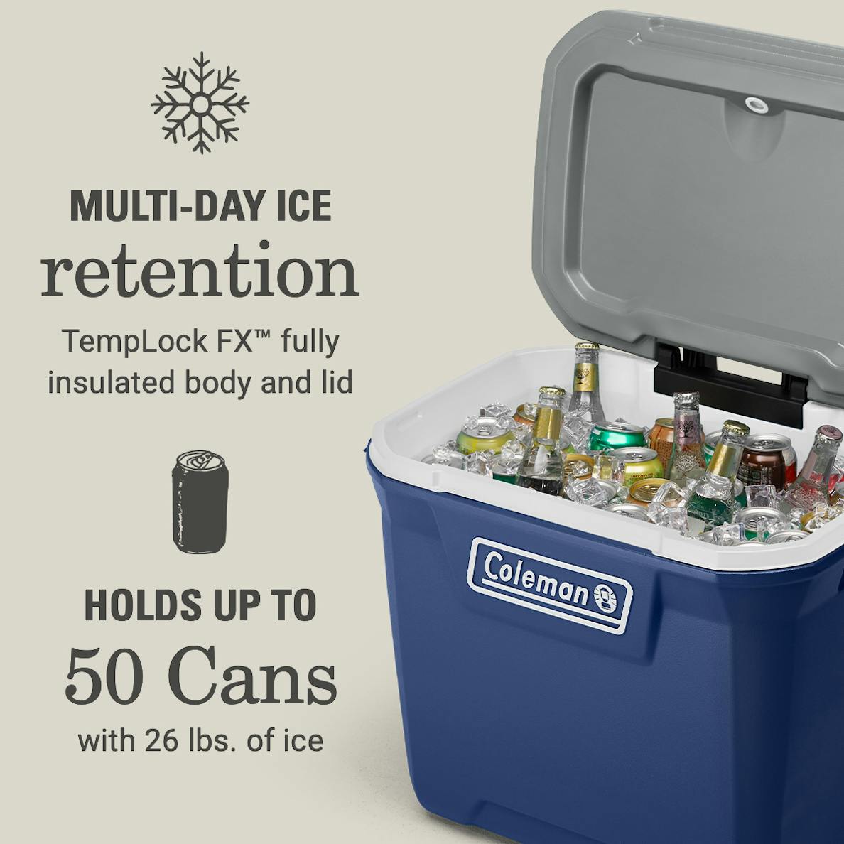Coleman Classic Series 65-Quart Wheeled Cooler, Twilight Coleman Classic Series 65-Quart Wheeled Cooler, Twilight - Image 2