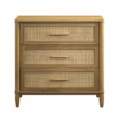 Better Homes & Gardens Springwood Caning 3-Drawer Nightstand with USB, Light Honey finish