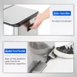 FDW 16 Gallon Stainless Steel Dual Compartment Step Kitchen Trash Can with Lids for Indoor(Silver)