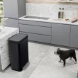 Home Zone Living 18.5 gal Kitchen Garbage Can Stainless Steel, Black