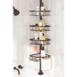 SEIRIONE Rustproof Shower Corner Caddy Organizer for Bathroom,Tension Pole with 4 Baskets,39.2 to 113 Inch Height, Bronze
