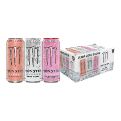 Monster Energy Ultra Variety Pack, Zero Ultra, Ultra Peachy Keen, Ultra Strawberry Dreams, Sugar Free Energy Drink, 16 Ounce (Pack of 15)