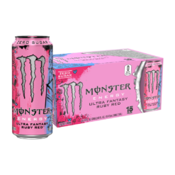 Monster Energy Ultra Fantasy Ruby Red, Sugar Free Energy Drink, 16 Ounce (Pack of 15)