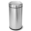 Simplehuman Swing Top Can, 55-Liter Brushed Steel Commercial Indoor Kitchen Swing/Push Lid Trash Can