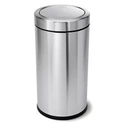 Simplehuman Swing Top Can, 55-Liter Brushed Steel Commercial Indoor Kitchen Swing/Push Lid Trash Can
