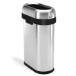 Simplehuman Slim Open Top Can, 13-Gallon Brushed Stainless Steel Commercial Indoor Kitchen Lidless Trash Can