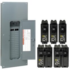 Square D Homeline 150 -Amp 30 -Spaces 60 -Circuit Indoor Main breaker Plug-On Neutral Load Center (Value Pack)