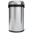 Simplehuman Bullet Open Top Can, 60-Liter Brushed Stainless Steel Indoor/Outdoor Kitchen Lidless Trash Can