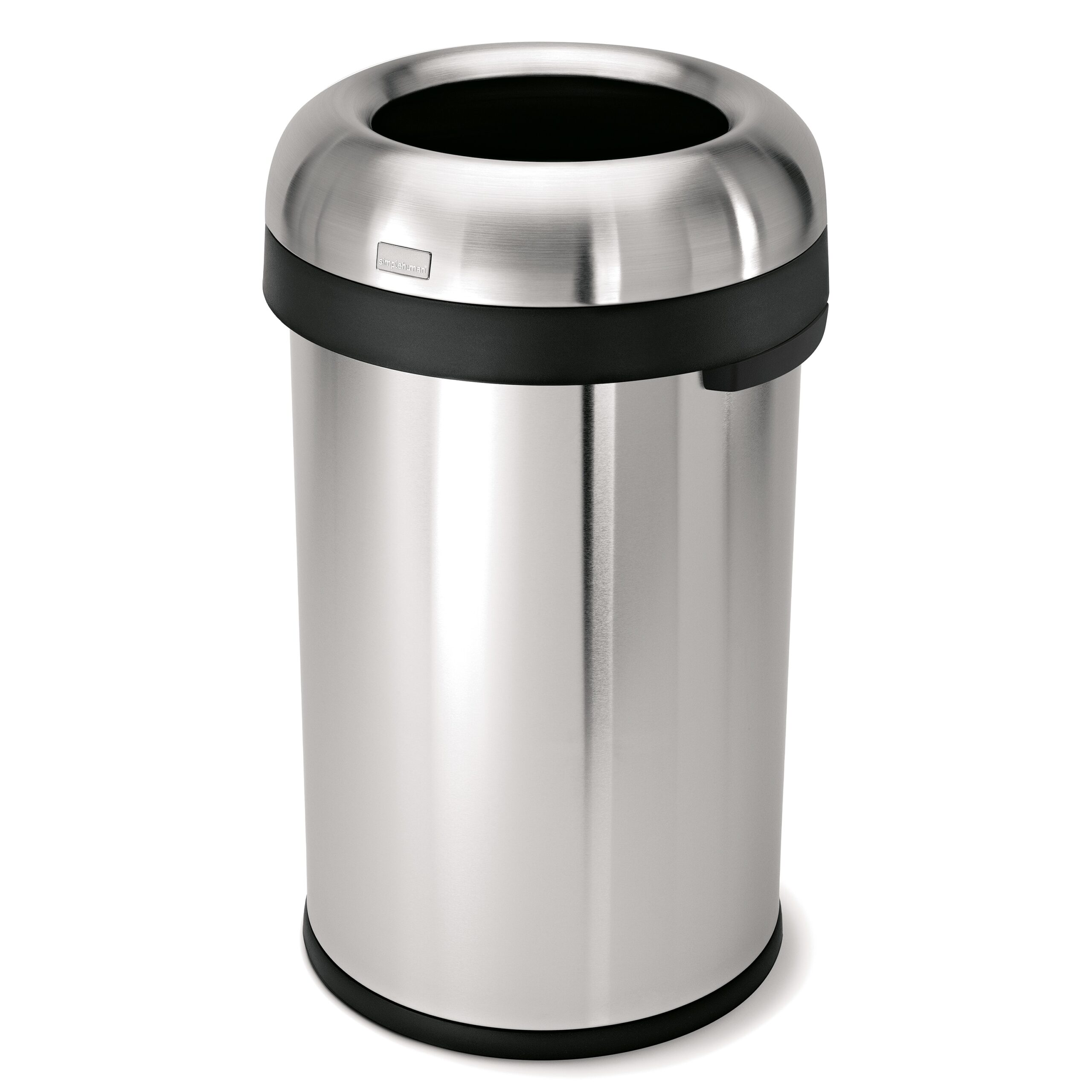 Simplehuman Bullet Open Top Can, 80-Liter Brushed Stainless Steel Commercial Indoor/Outdoor Kitchen Lidless Trash Can Simplehuman Bullet Open Top Can, 80-Liter Brushed Stainless Steel Commercial Indoor/Outdoor Kitchen Lidless Trash Can