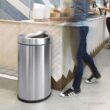Simplehuman Swing Top Can, 55-Liter Brushed Steel Commercial Indoor Kitchen Swing/Push Lid Trash Can
