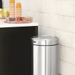 Simplehuman Swing Top Can, 55-Liter Brushed Steel Commercial Indoor Kitchen Swing/Push Lid Trash Can
