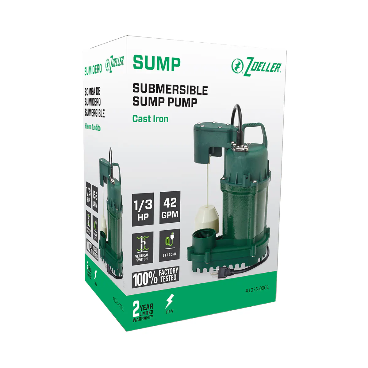 Zoeller 1/3-HP 115-Volt 42-GPM Cast Iron Submersible Sump Pump Zoeller 1/3-HP 115-Volt 42-GPM Cast Iron Submersible Sump Pump - Image 5