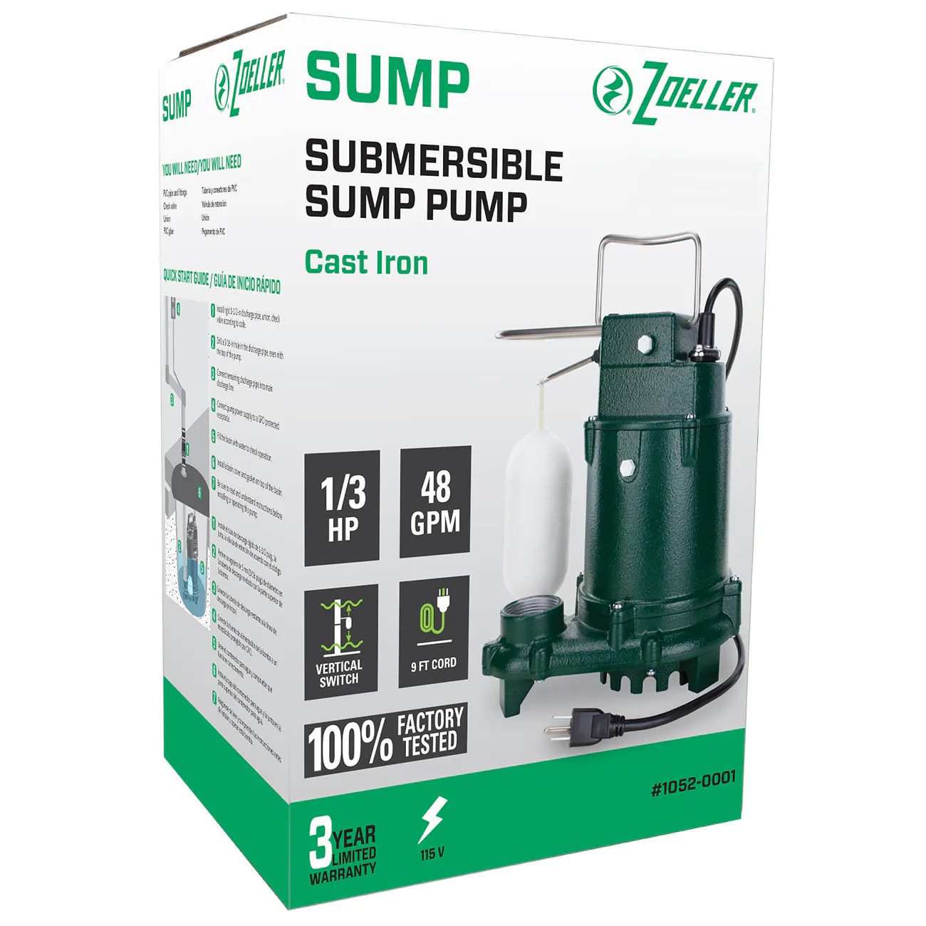 Zoeller 1/3-HP 115-Volt 48-GPM Cast Iron Submersible Sump Pump Zoeller 1/3-HP 115-Volt 48-GPM Cast Iron Submersible Sump Pump - Image 5