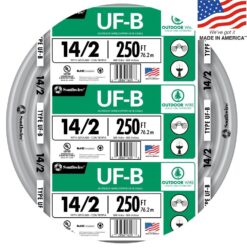 Southwire 250-Feet 14 / 2 Solid UF-B Wire W/G ( By-the-roll )