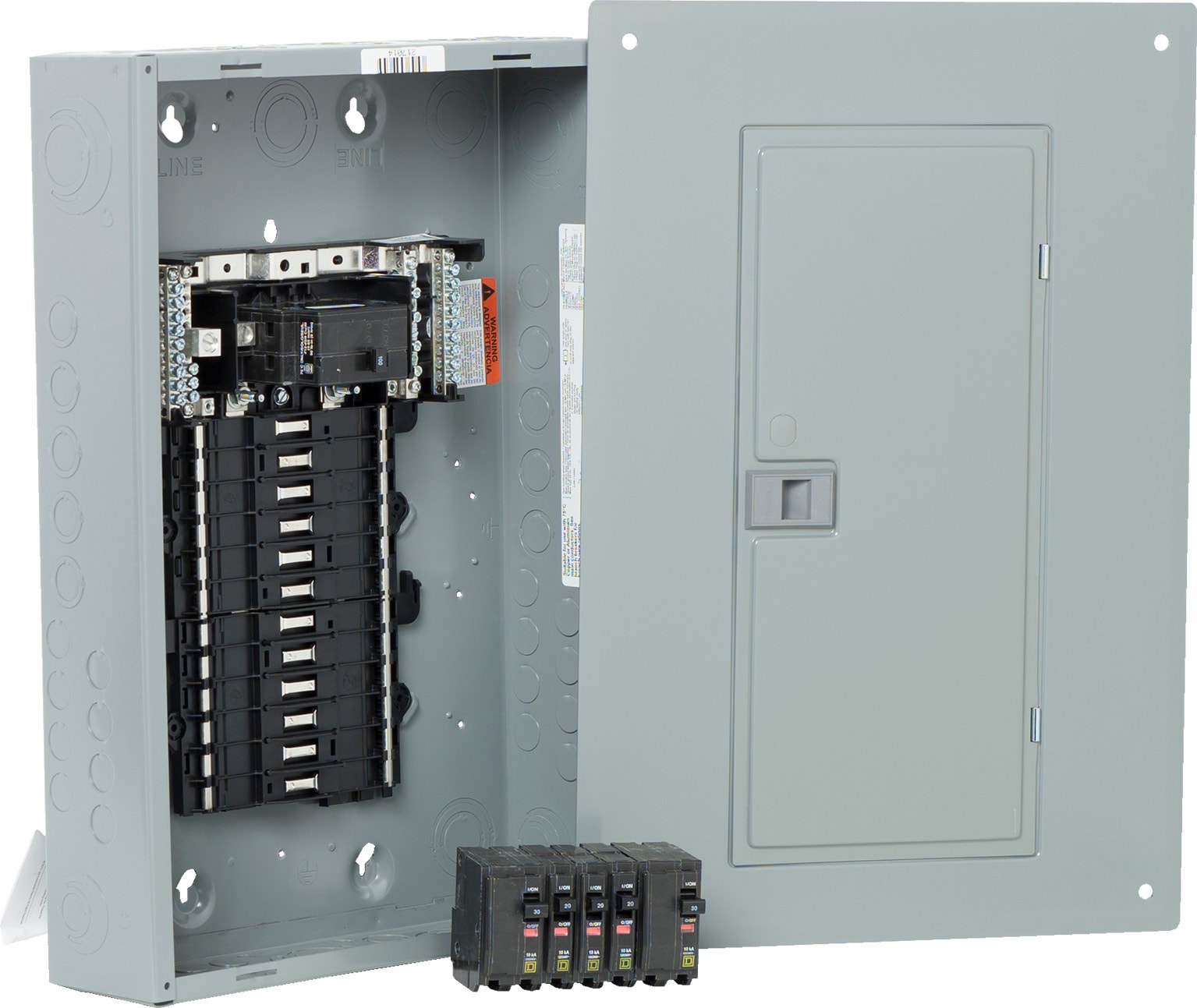 Square D QO 100 -Amp 24 -Spaces 24 -Circuit Indoor Convertible main breaker panel Plug-On Neutral Load Center (Value Pack) Square D QO 100 -Amp 24 -Spaces 24 -Circuit Indoor Convertible main breaker panel Plug-On Neutral Load Center (Value Pack)