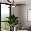 Minka Aire Light Wave 44 44-Inches Distressed Koa with Distressed Koa Blades Integrated LED Fixture Indoor Downrod mount Propeller Ceiling Fan With Light and Remote ( 3 -Blade)