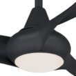 Minka Aire Light Wave 44 44-Inches Black with Black Blades Integrated LED Fixture Indoor Downrod mount Propeller Ceiling Fan With Light and Remote ( 3 -Blade)