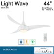 Minka Aire Light Wave 44 44-Inches White with White Blades Integrated LED Fixture Indoor Downrod mount Propeller Ceiling Fan With Light and Remote ( 3 -Blade)
