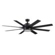 Honeywell Xerxes 62-Inches Matte Black with Matte Black Ash Blades Indoor Downrod mount Windmill Ceiling Fan With Light and Remote ( 8 -Blade)