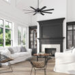 Honeywell Xerxes 62-Inches Matte Black with Matte Black Ash Blades Indoor Downrod mount Windmill Ceiling Fan With Light and Remote ( 8 -Blade)