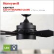 Honeywell Xerxes 62-Inches Matte Black with Matte Black Ash Blades Indoor Downrod mount Windmill Ceiling Fan With Light and Remote ( 8 -Blade)