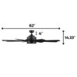 Honeywell Xerxes 62-Inches Matte Black with Matte Black Ash Blades Indoor Downrod mount Windmill Ceiling Fan With Light and Remote ( 8 -Blade)