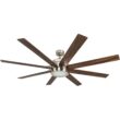 Honeywell Xerxes 62-Inches Brushed Nickel with Gray Oak/French Oak Blades Indoor Downrod mount Windmill Ceiling Fan With Light and Remote ( 8 -Blade)