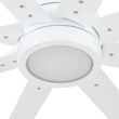 Honeywell Xerxes 62-Inches Bright White with White Gray Wash Blades Indoor Downrod mount Windmill Ceiling Fan With Light and Remote ( 8 -Blade)
