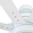 Honeywell Xerxes 62-Inches Bright White with White Gray Wash Blades Indoor Downrod mount Windmill Ceiling Fan With Light and Remote ( 8 -Blade)