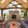 Minka Ceiling Fan Co. Rowland 56-Inches Matte Black with Distressed Koa Blades Color-Changing Integrated LED Fixture Indoor/Outdoor Downrod mount Standard Ceiling Fan With Light and Remote ( 4 -Blade)
