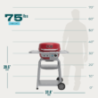Charbroil Bistro Pro Grill Griddle + Charcoal Mode 1750 -Watt Red Electric Grill