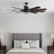 Harbor Breeze Henderson 60-Inches Bronze with Mahogany Blades Integrated LED Fixture Indoor Downrod mount Windmill Ceiling Fan With Light and Remote ( 10 -Blade)