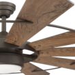Harbor Breeze Henderson 60-Inches Bronze with Mahogany Blades Integrated LED Fixture Indoor Downrod mount Windmill Ceiling Fan With Light and Remote ( 10 -Blade)