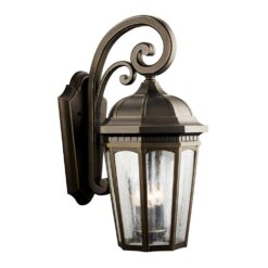 Kichler Courtyard 3 -Light 22.25-in H Oil-rubbed Bronze Hardwired Outdoor Wall Light