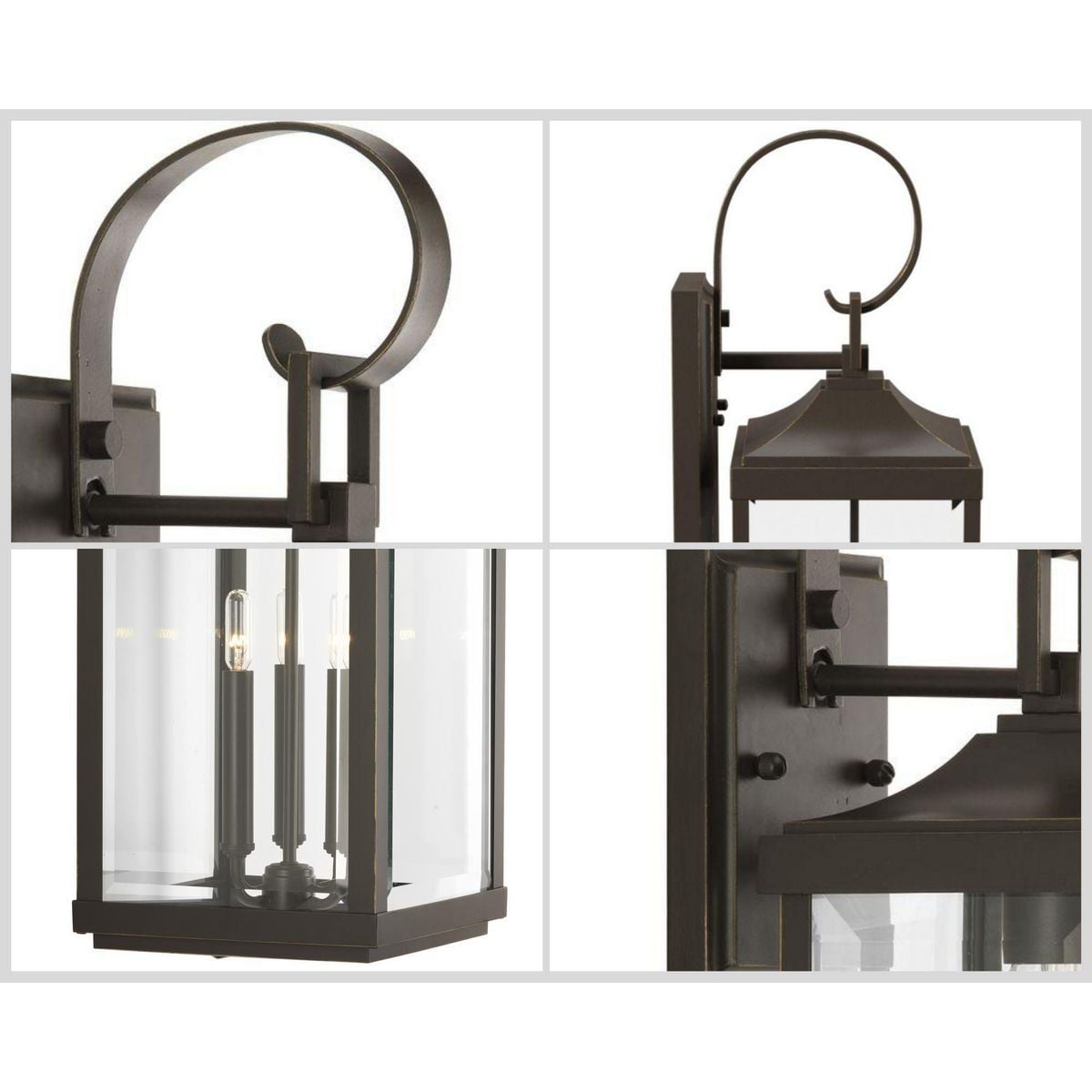Progress Lighting Gibbes Street 3 -Light 30.62-in H Antique Bronze Hardwired Outdoor Wall Light Progress Lighting Gibbes Street 3 -Light 30.62-in H Antique Bronze Hardwired Outdoor Wall Light