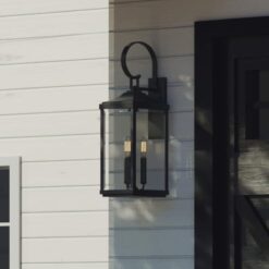 Progress Lighting Gibbes Street 3 -Light 30.62-in H Black Hardwired Outdoor Wall Light
