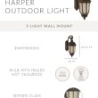 Craftmade Harper 3 -Light 28.12-in H Bronze Hardwired Outdoor Wall Light