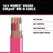 Southwire 50-Feet 10 / 3 / Romex SIMpull Solid Indoor CU NM-B W/G Individual pack ( By-the-roll )