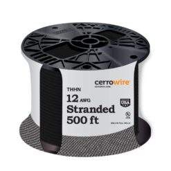 Cerrowire 500 ft. 12 Gauge Black Stranded Copper THHN Wire 112-3651J