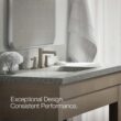 KOHLER Riff Vibrant Brushed Nickel Widespread 2-handle WaterSense Low-arc Residential Handle Bathroom Sink Faucet