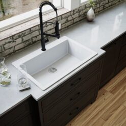 Karran Drop-in 33-Inches x 22-Inches Quartz Single bowl 1-Hole Kitchen Sink