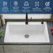 Karran Drop-in 33-Inches x 22-Inches Quartz Single bowl 1-Hole Kitchen Sink