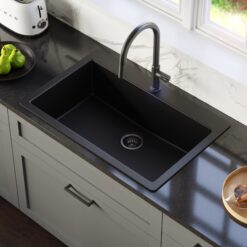 Karran Drop-in 33.0-Inches x 22.0-Inches Quartz Single bowl 1-Hole Kitchen Sink