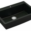 Karran Drop-in 33.0-Inches x 22.0-Inches Quartz Single bowl 1-Hole Kitchen Sink