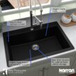 Karran Drop-in 33.0-Inches x 22.0-Inches Quartz Single bowl 1-Hole Kitchen Sink