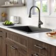 Karran Drop-in 33.0-Inches x 22.0-Inches Quartz Double equal bowl 1-Hole Kitchen Sink